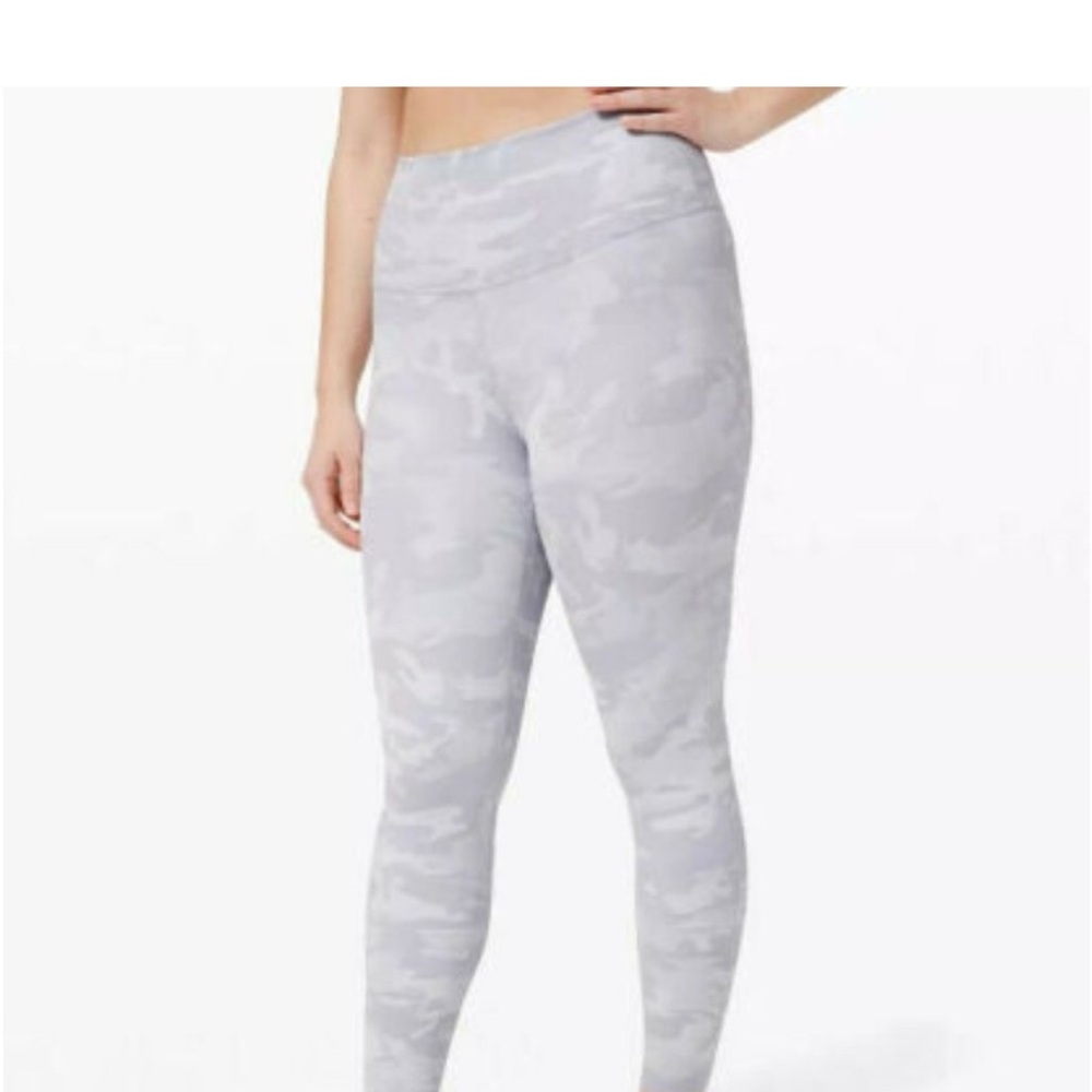 White and Grey camo lululemon leggings